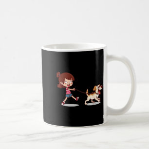 Girl Dragged by Dog Funny Unisex Design for Men Coffee Mug