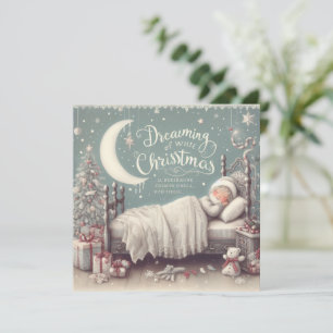 Girl Dreaming of White Christmas Card