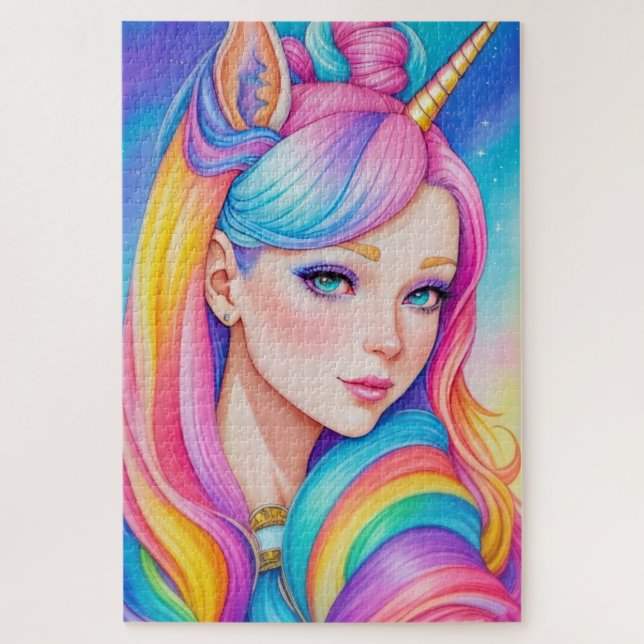 Girl Dressed as Unicorn Jigsaw Puzzle (Vertical)
