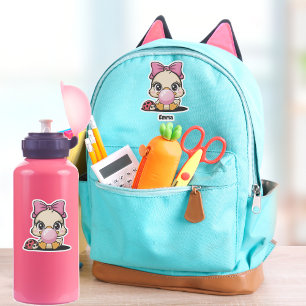 Girl Duck Blowing Pink Bubble Gum, Funny Cute