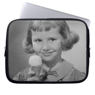 Girl Eating Ice Cream Laptop Sleeve