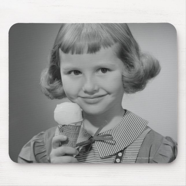 Girl Eating Ice Cream Mouse Pad (Front)