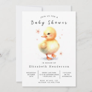  Girl Editable Duck Baby Shower Invitation
