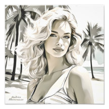 Girl Elegant in Black and White