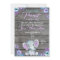 Girl Elephant Baby Shower Invitation, rustic, teal