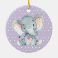 Girl Elephant Baby Shower Purple