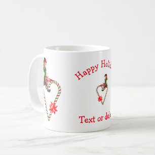 Girl Elf Candy Cane Christmas Holiday  Coffee Mug