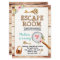 Girl escape room party invitation
