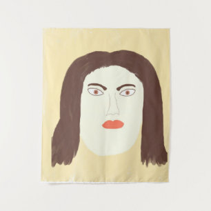 girl face abstract painting art tapestry