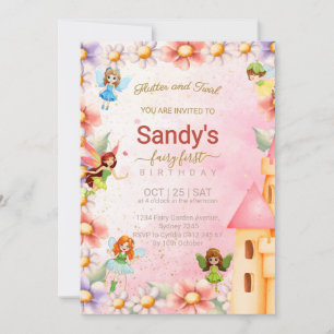Girl Fairy Birthday Party Invitation
