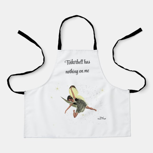 Girl Fairy With Yellow Wings Quote Kids Apron (Front)