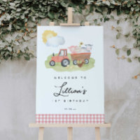 Girl Farm Animals Welcome Sign