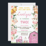 Girl Farm birthday invitation<br><div class="desc">Girl Farm birthday invitation</div>
