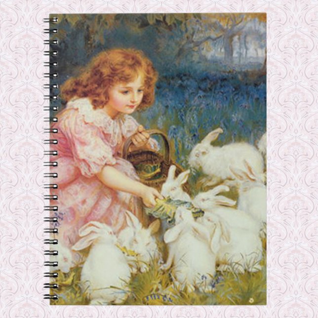 Girl feeding rabbits notebook (Creator Uploaded)