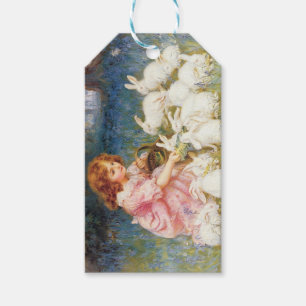 Girl Feeding the Rabbits (by Frederick Morgan) Gift Tags