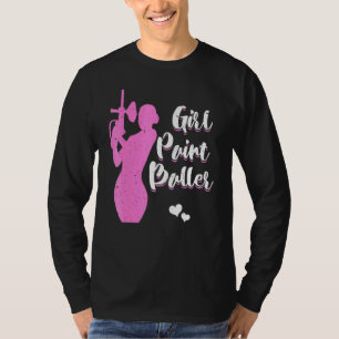 Girl Female Paintballer Player Paintball Shooting  T-Shirt