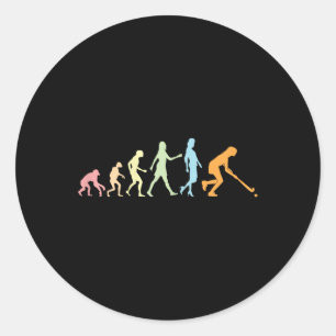 Girl Field Hockey Evolution Women Field Hockey Gir Classic Round Sticker