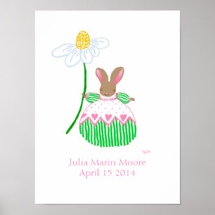 Girl Fifi Bunny birthday poster