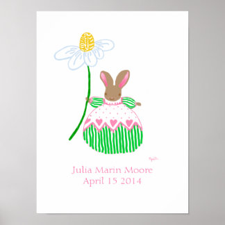 Girl Fifi Bunny birthday poster