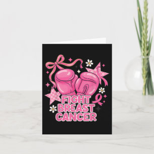 Girl Fight Boxing Gloves Pink Ribbon Breast Cancer Card