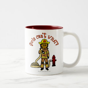 Girl Firefighter Two-Tone Coffee Mug
