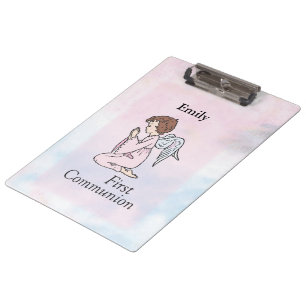 Girl, First Communion Angel Clipboard