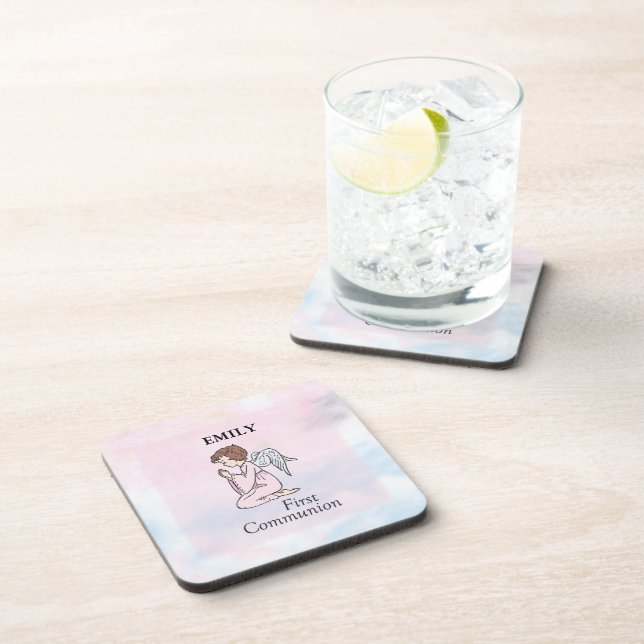 Girl, First Communion Angel Coaster (Right Side)
