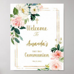 Girl First Communion Welcome Sign