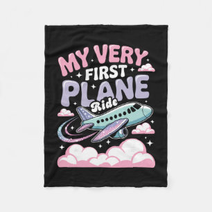 Girl First Plane Ride Children First Time Flyer  Fleece Blanket