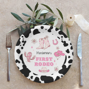 Girl First Rodeo Cowgirl birthday party Paper Plate