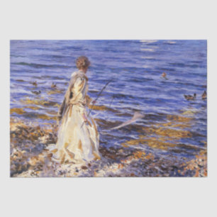 Girl Fishing (by John Singer Sargent) Tissue Paper