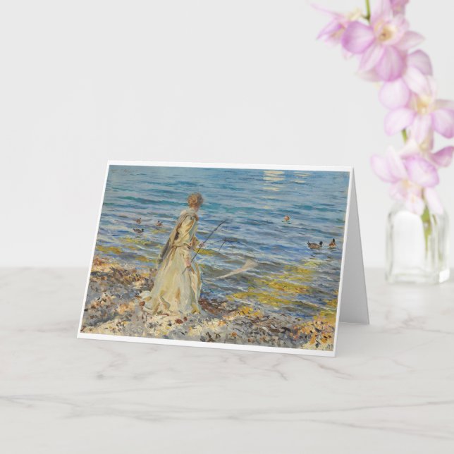 Girl Fishing, Sargent 1913   Card (Orchid)