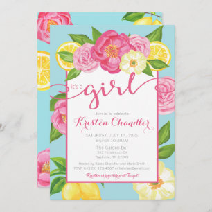 Girl Floral Garden Summer Baby Shower Invitation