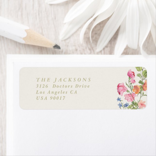 girl floral Return Address family Label (Insitu)