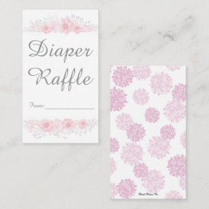 girl floral simple baby shower botanical diaper calling card