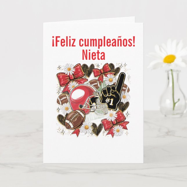 girl football Folded Greeting Card (Small Plant)