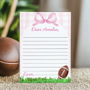 Girl Football Time Capsule Note Message Card