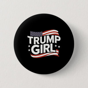 Girl For Donald Trump Cute Trump Flag Women Girls 6 Cm Round Badge
