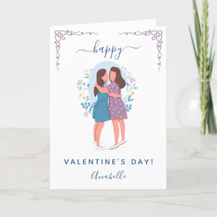 Girl Friend Gay Couple Wife Girlfriend Valentine Holiday Card