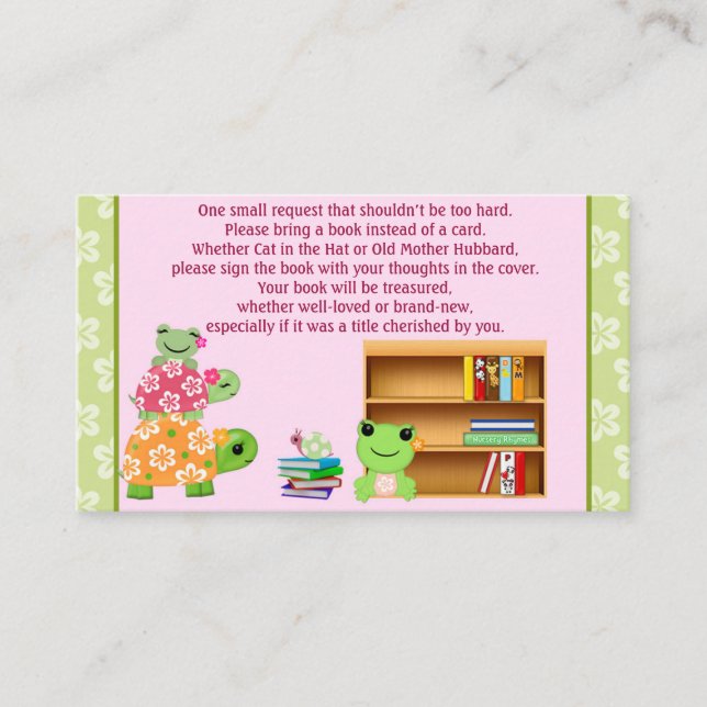 Girl Frog Book Requests Instead of a Card insert (Front)