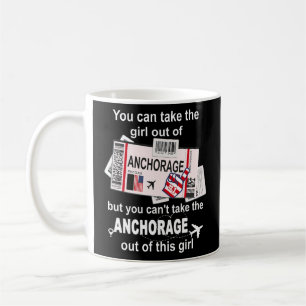 Girl From Anchorage Boarding Pass  Flight Ticket A Coffee Mug