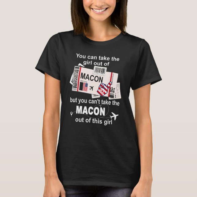 Girl from Macon Boarding Pass  Flight Ticket Macon T-Shirt (Front)