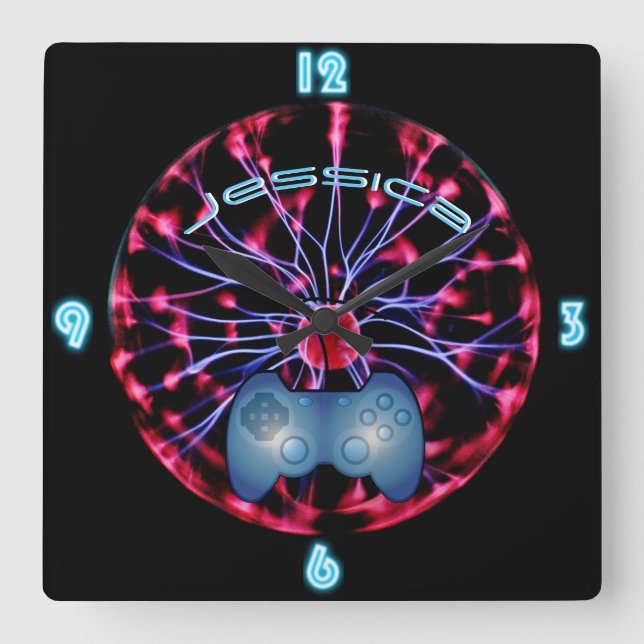 GIRL GAMER Plasma Ball Custom NEON Clock (Front)