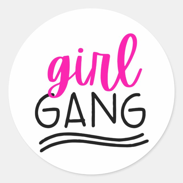 Girl Gang Classic Round Sticker (Front)