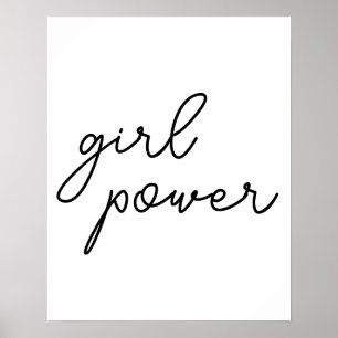 Girl Gang Cute Girl Power Modern Feminism Design Poster