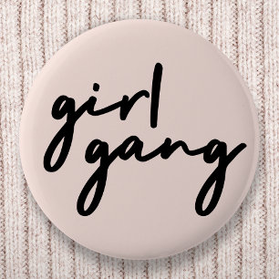 Girl Gang Girl Power Modern Feminism Blush Pink 6 Cm Round Badge