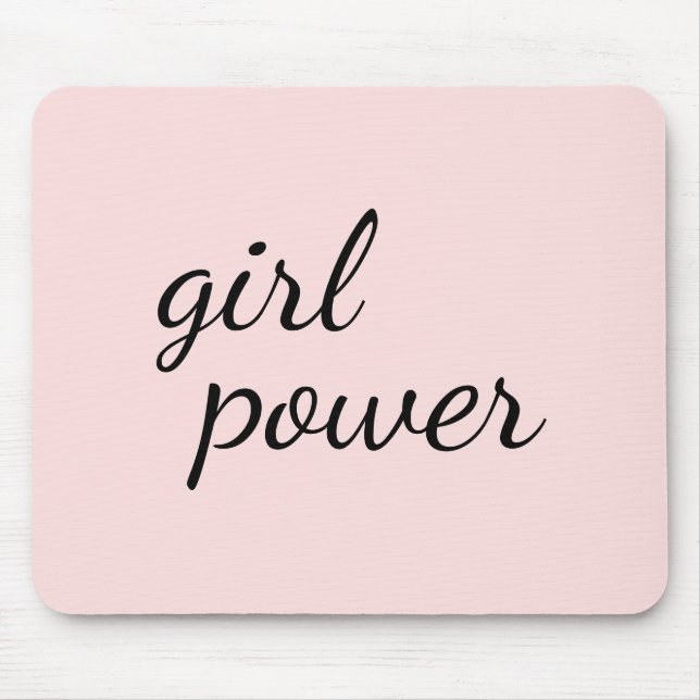 Girl Gang Girl Power Modern Feminism Blush Pink Mouse Pad (Front)
