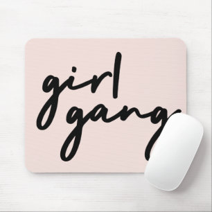 Girl Gang   Girl Power Modern Feminism Blush Pink Mouse Pad