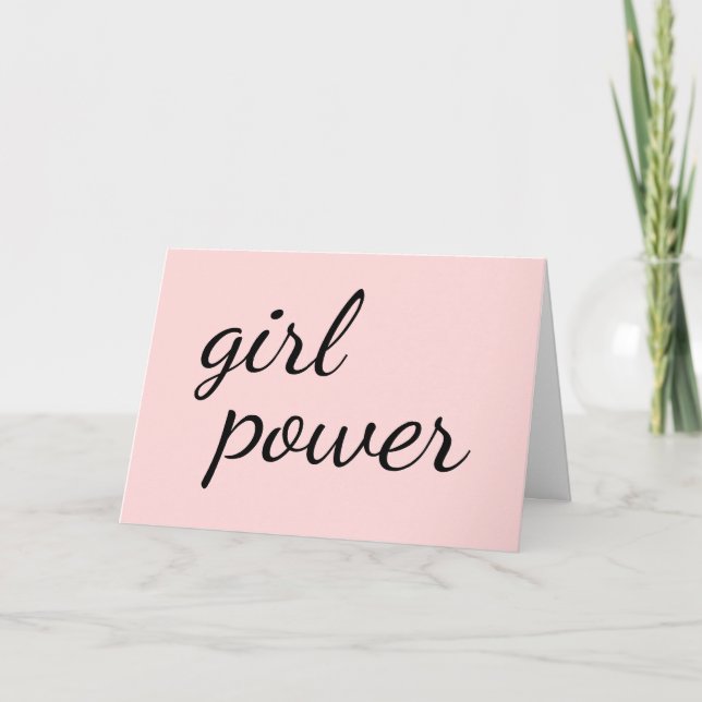 Girl Gang Pink Feminist Empowerment Design Card (Front)