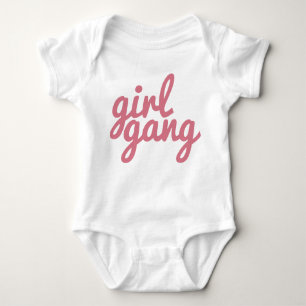 Girl Gang Pink Print Baby Bodysuit